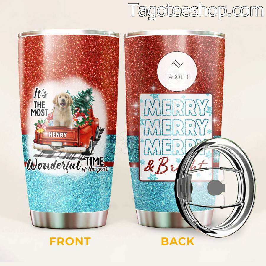 Golden Retriever Dog It's The Most Wonderful Time Of The Year Tumbler