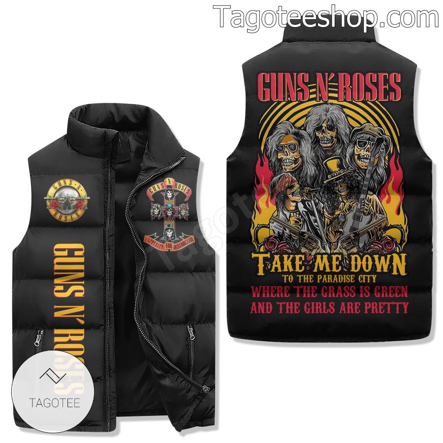 Guns N' Roses Take Me Down To The Paradise City Puffer Sleeveless Jacket