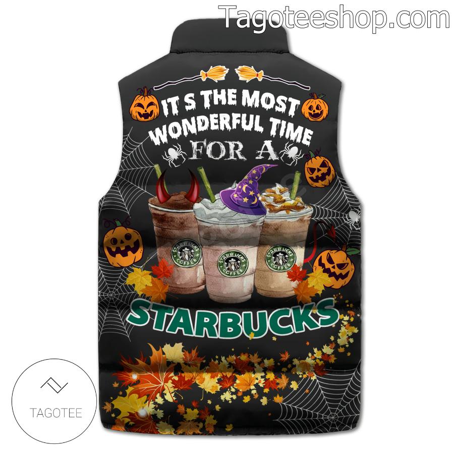 It's The Most Wonderful Time For A Starbucks Halloween Puffer Vest b