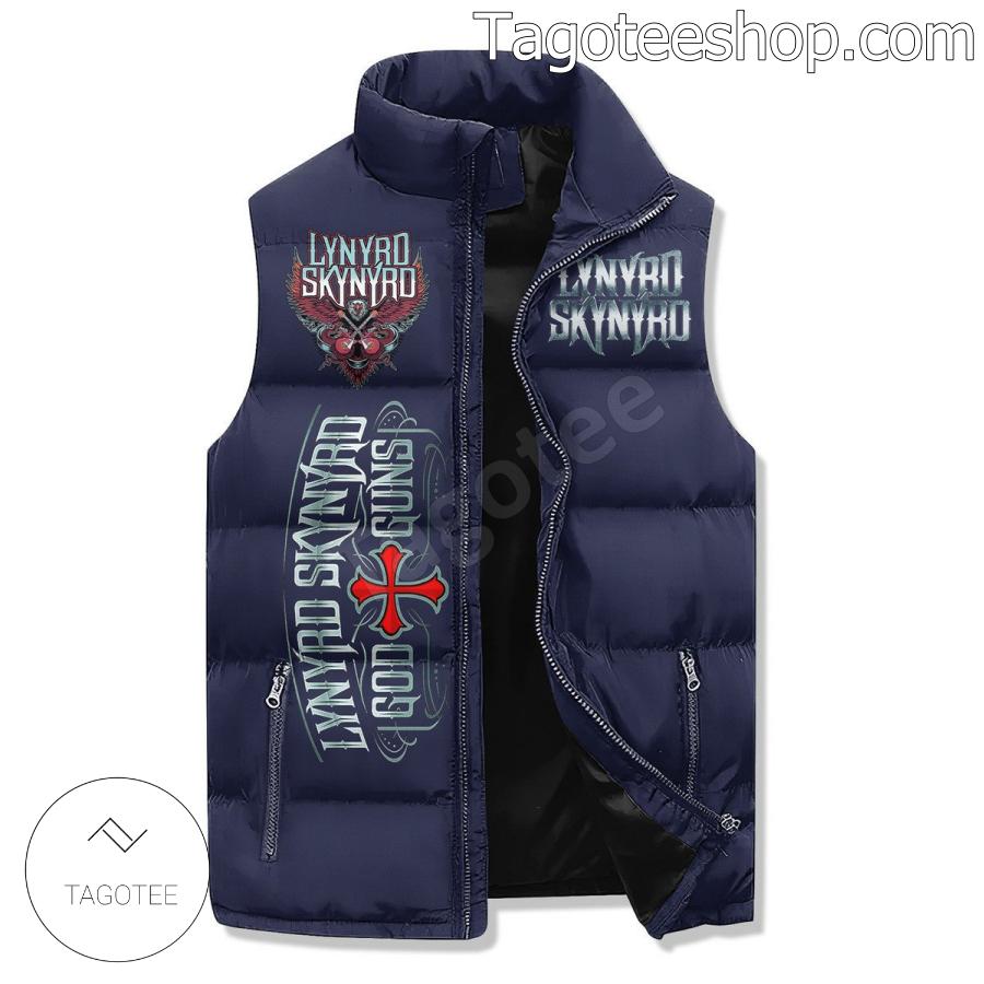 Lynyrd Skynyrd Take Your Time Don't Live Too Fast Troubles Come And They Will Pass Puffer Sleeveless Jacket a