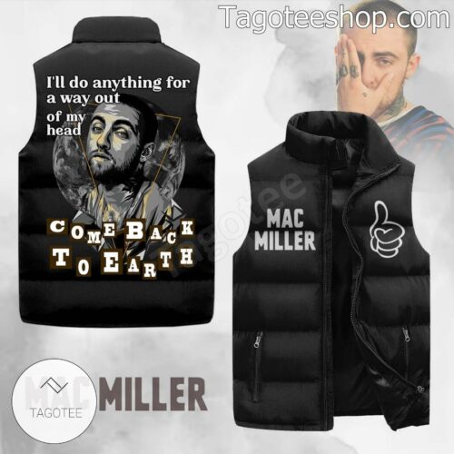 Mac Miller Come Back To Earth Puffer Sleeveless Jacket