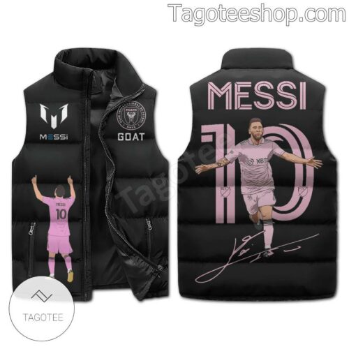 Messi Inter Miami 10 Signature Puffer Sleeveless Jacket
