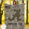 NCAA Alabama Crimson Tide Army Camo Blanket