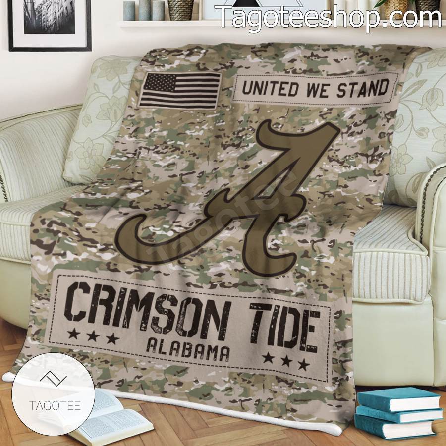 NCAA Alabama Crimson Tide Army Camo Blanket a