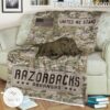 NCAA Arkansas Razorbacks Army Camo Blanket a
