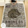 NCAA Boise State Broncos Army Camo Blanket b