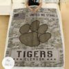 NCAA Clemson Tigers Army Camo Blanket b
