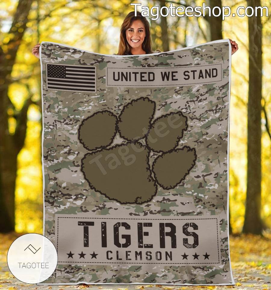 NCAA Clemson Tigers Army Camo Blanket
