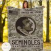 NCAA Florida State Seminoles Army Camo Blanket