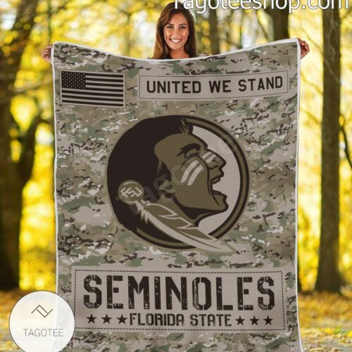 NCAA Florida State Seminoles Army Camo Blanket