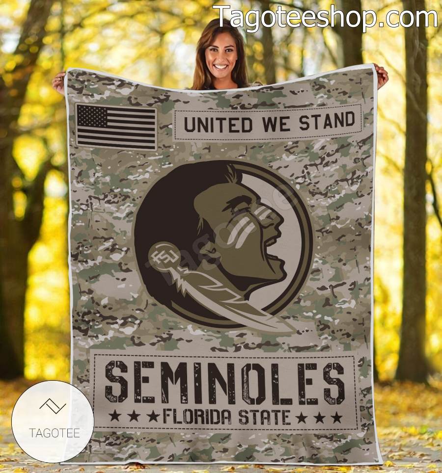 NCAA Florida State Seminoles Army Camo Blanket