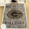 NCAA Georgia Bulldogs Army Camo Blanket b