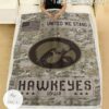 NCAA Iowa Hawkeyes Army Camo Blanket b