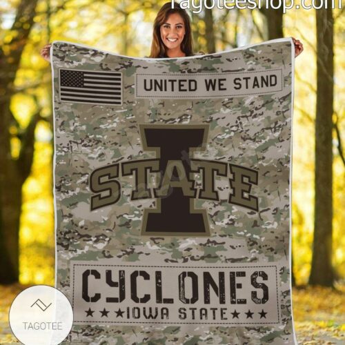 NCAA Iowa State Cyclones Army Camo Blanket