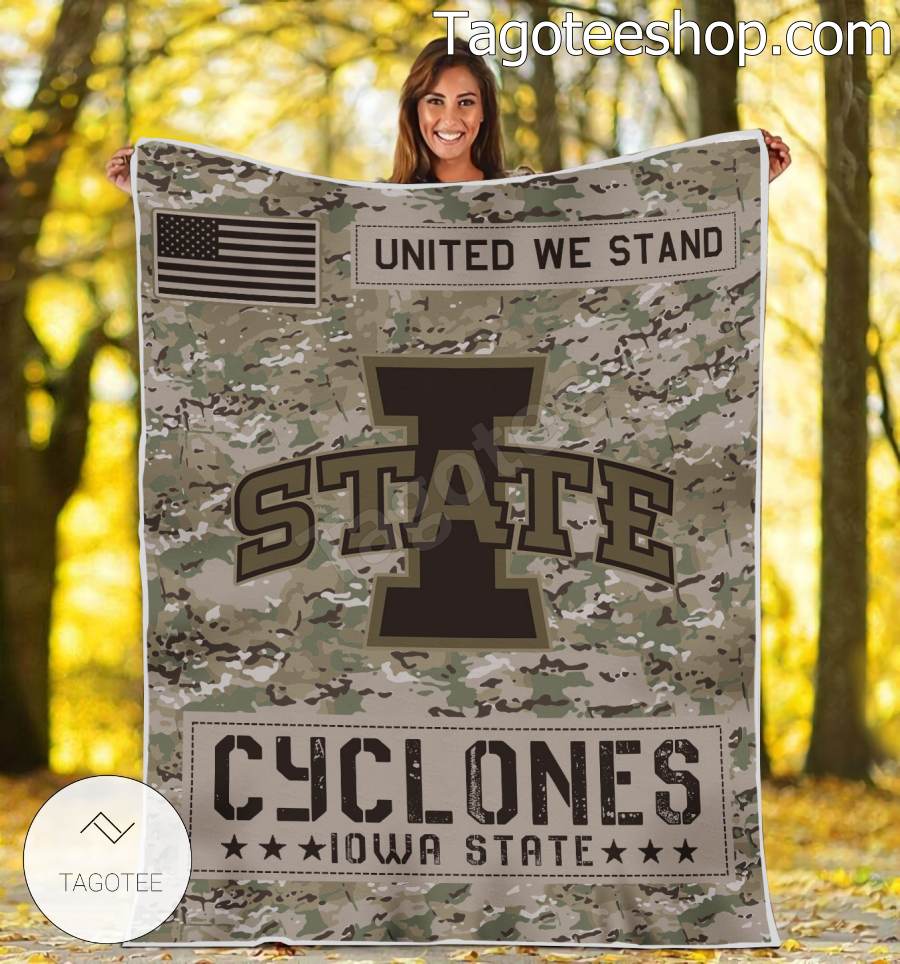 NCAA Iowa State Cyclones Army Camo Blanket