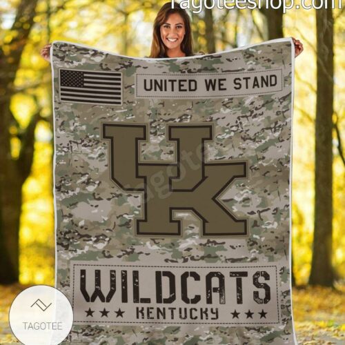 NCAA Kentucky Wildcats Army Camo Blanket
