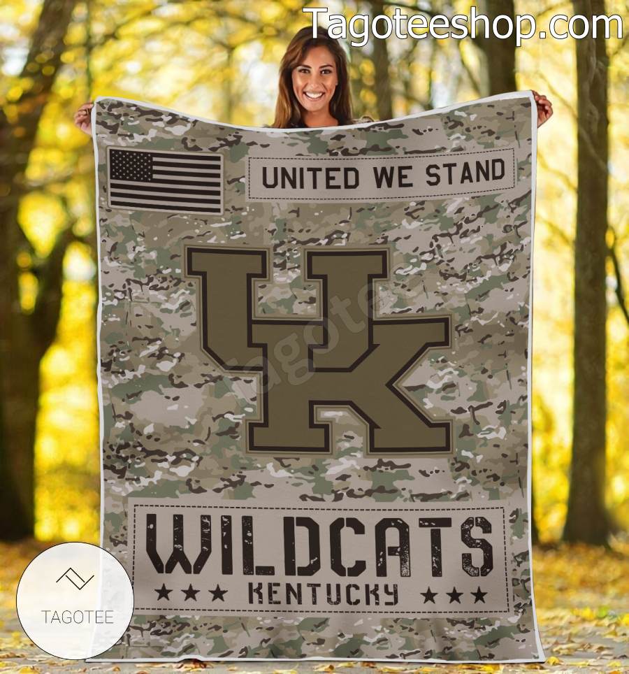 NCAA Kentucky Wildcats Army Camo Blanket