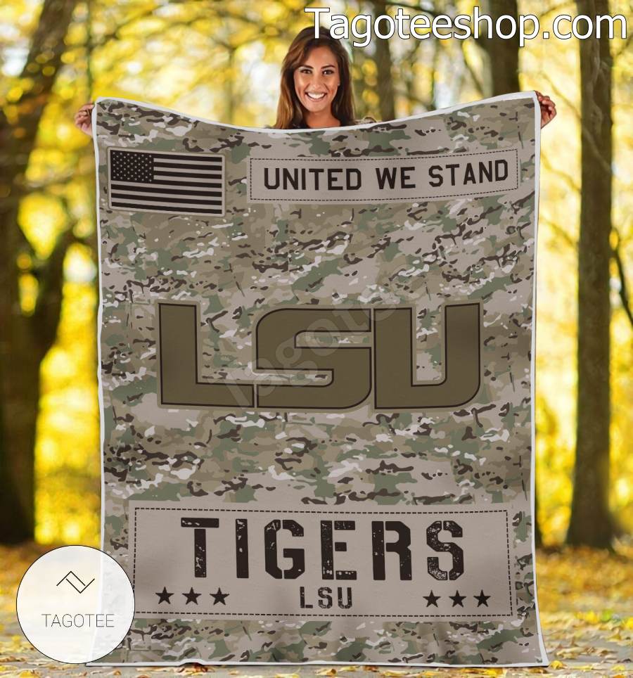 NCAA LSU Tigers Army Camo Blanket