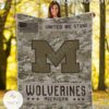 NCAA Michigan Wolverines Army Camo Blanket