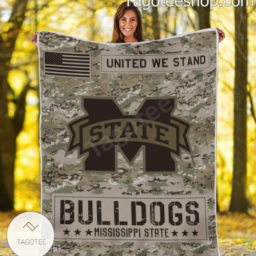 NCAA Mississippi State Bulldogs Army Camo Blanket