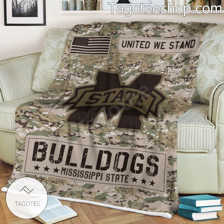 NCAA Mississippi State Bulldogs Army Camo Blanket a