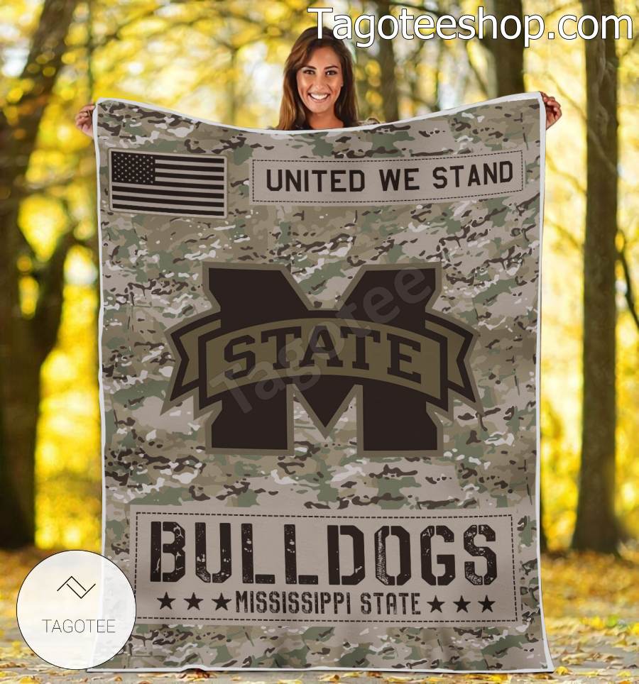 NCAA Mississippi State Bulldogs Army Camo Blanket