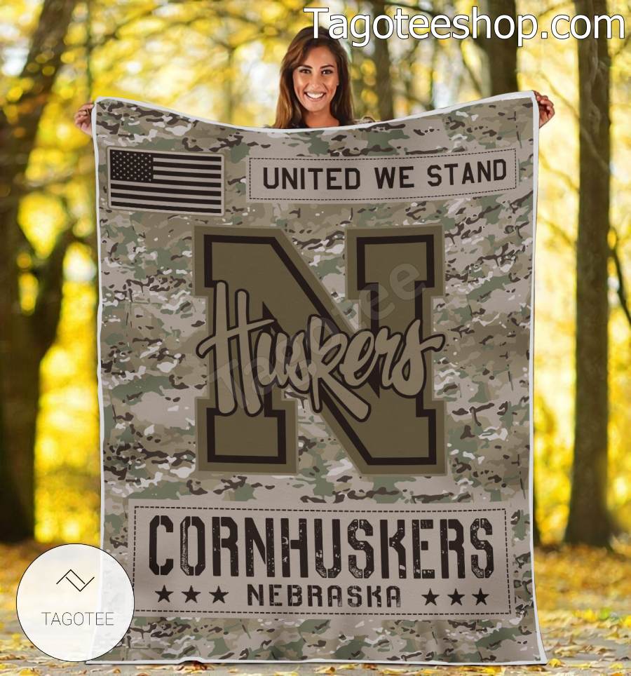 NCAA Nebraska Cornhuskers Army Camo Blanket