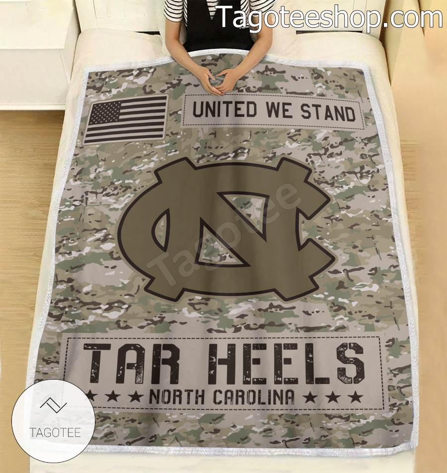 NCAA North Carolina Tar Heels Army Camo Blanket b