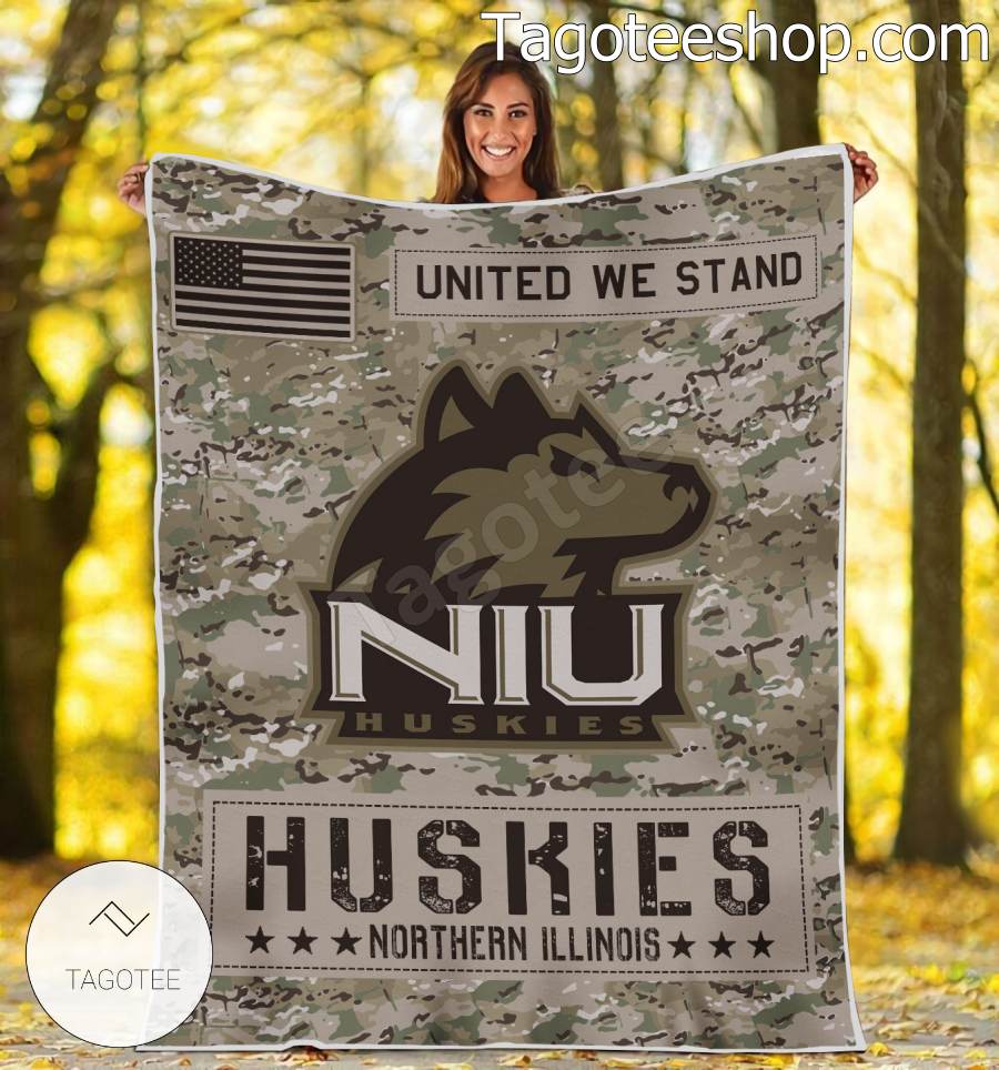 NCAA Northern Illinois Huskies Army Camo Blanket