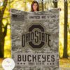 NCAA Ohio State Buckeyes Army Camo Blanket