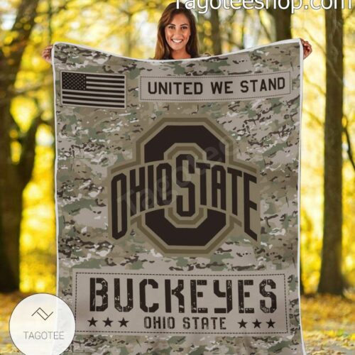 NCAA Ohio State Buckeyes Army Camo Blanket