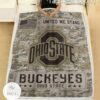 NCAA Ohio State Buckeyes Army Camo Blanket b