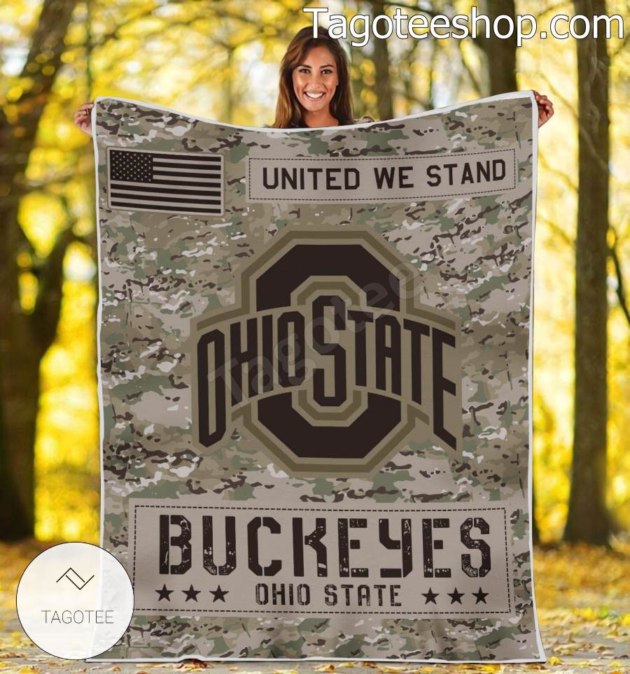 NCAA Ohio State Buckeyes Army Camo Blanket