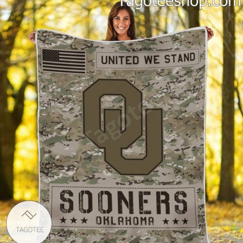 NCAA Oklahoma Sooners Army Camo Blanket