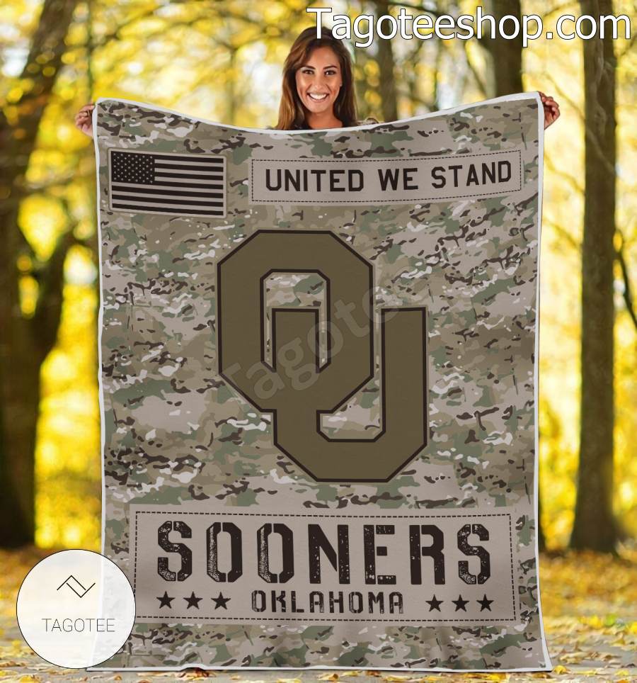 NCAA Oklahoma Sooners Army Camo Blanket