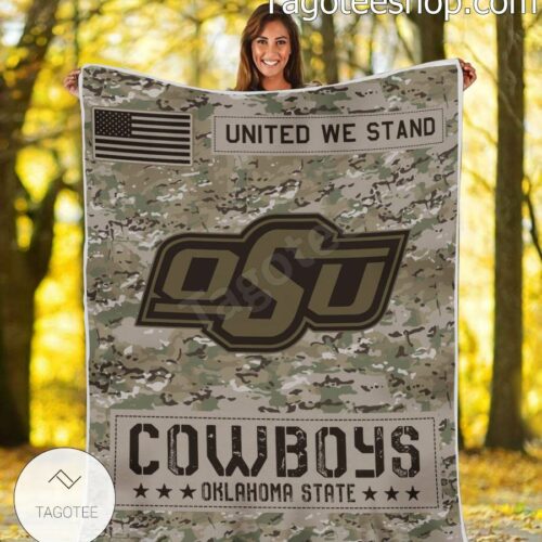 NCAA Oklahoma State Cowboys Army Camo Blanket