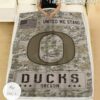NCAA Oregon Ducks Army Camo Blanket b