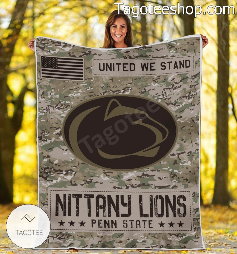 NCAA Penn State Nittany Lions Army Camo Blanket