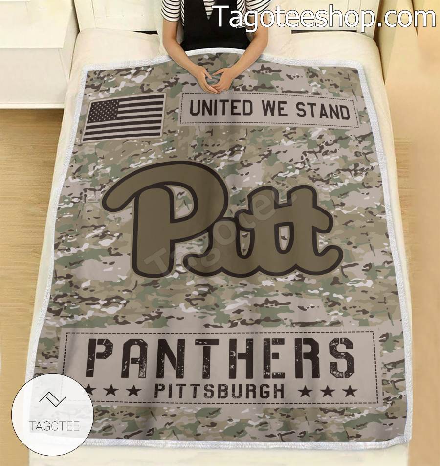 NCAA Pittsburgh Panthers Army Camo Blanket b