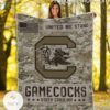 NCAA South Carolina Gamecocks Army Camo Blanket