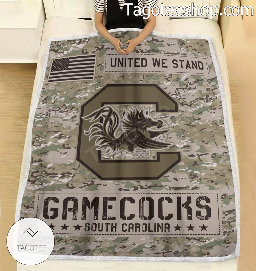 NCAA South Carolina Gamecocks Army Camo Blanket b
