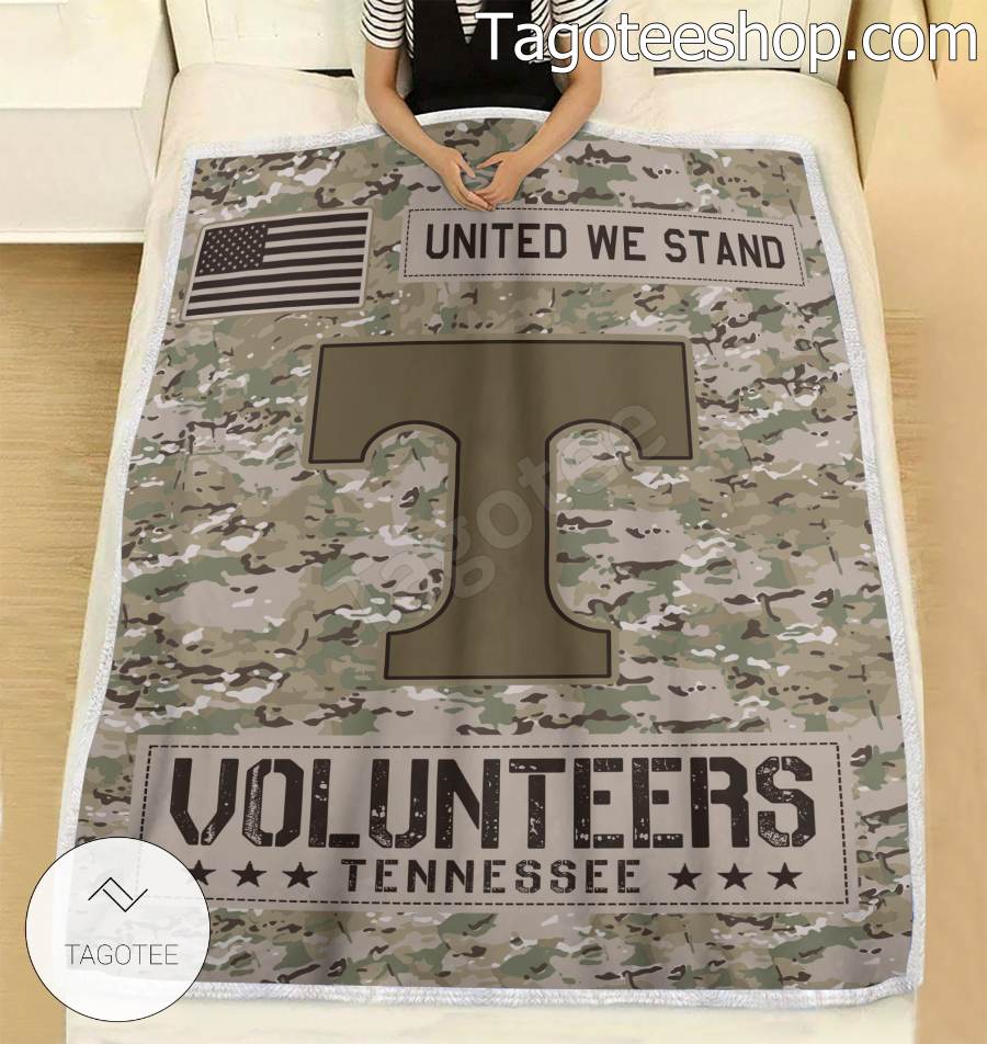 NCAA Tennessee Volunteers Army Camo Blanket b