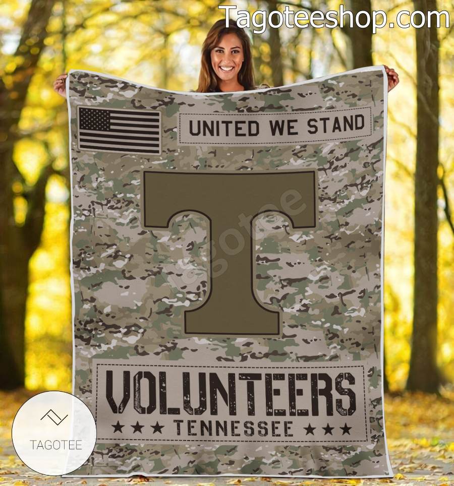 NCAA Tennessee Volunteers Army Camo Blanket