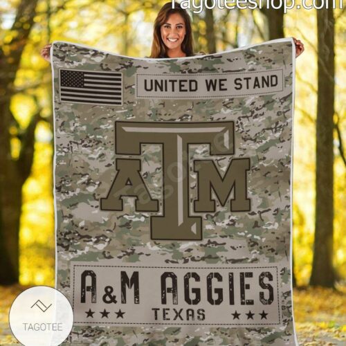 NCAA Texas A&M Aggies Army Camo Blanket