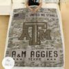 NCAA Texas A&M Aggies Army Camo Blanket b