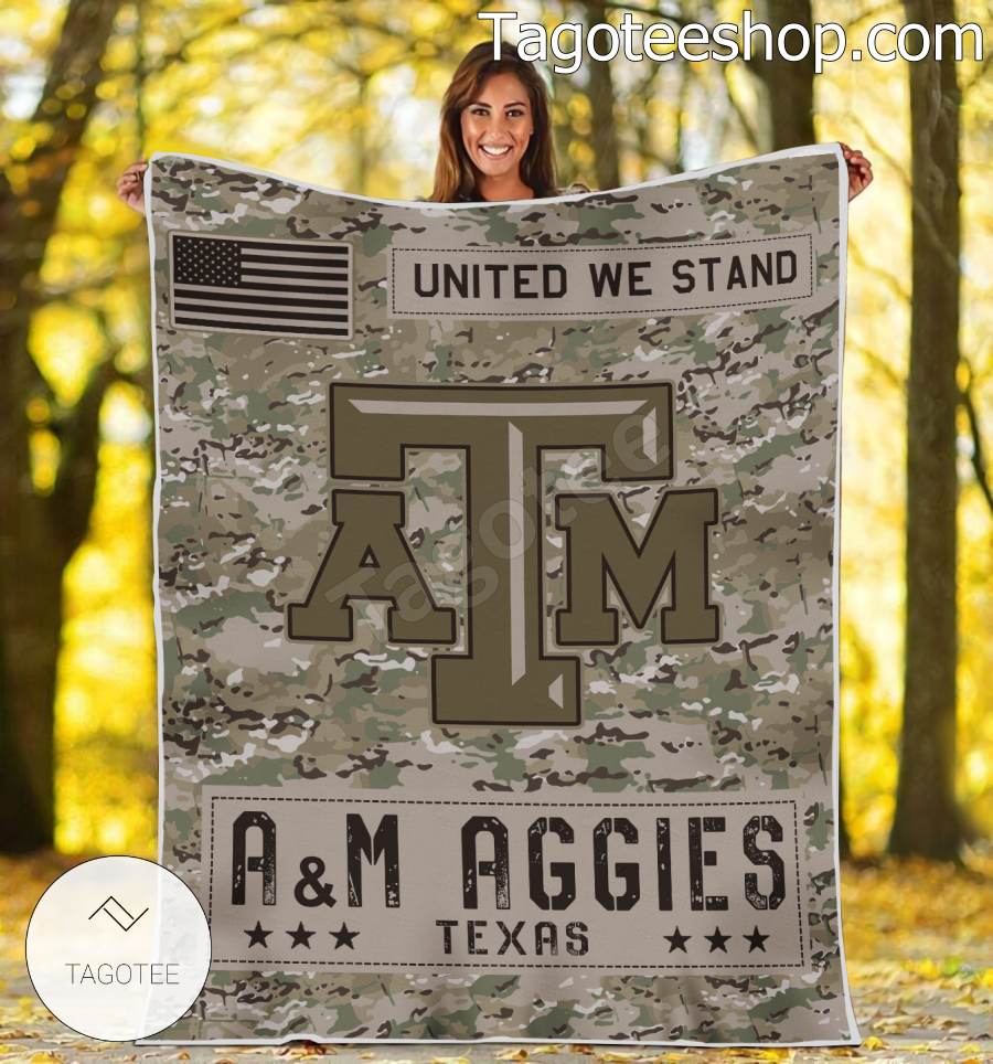 NCAA Texas A&M Aggies Army Camo Blanket