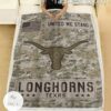 NCAA Texas Longhorns Army Camo Blanket b