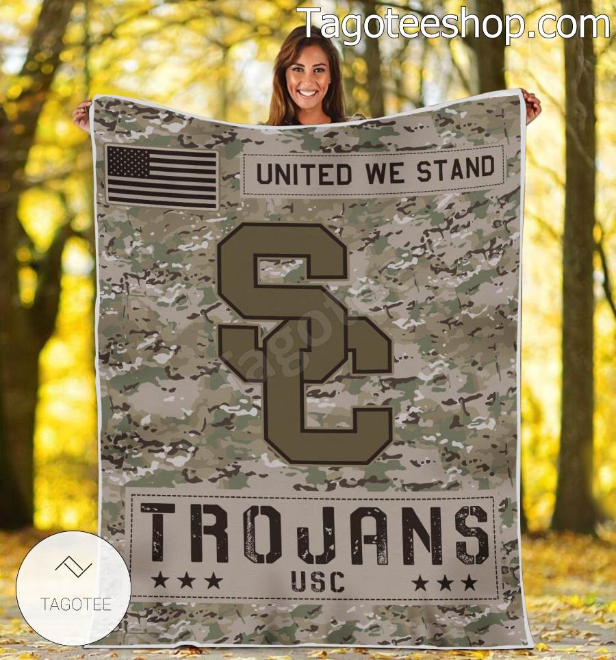 NCAA USC Trojans Army Camo Blanket