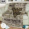 NCAA West Virginia Mountaineers Army Camo Blanket a