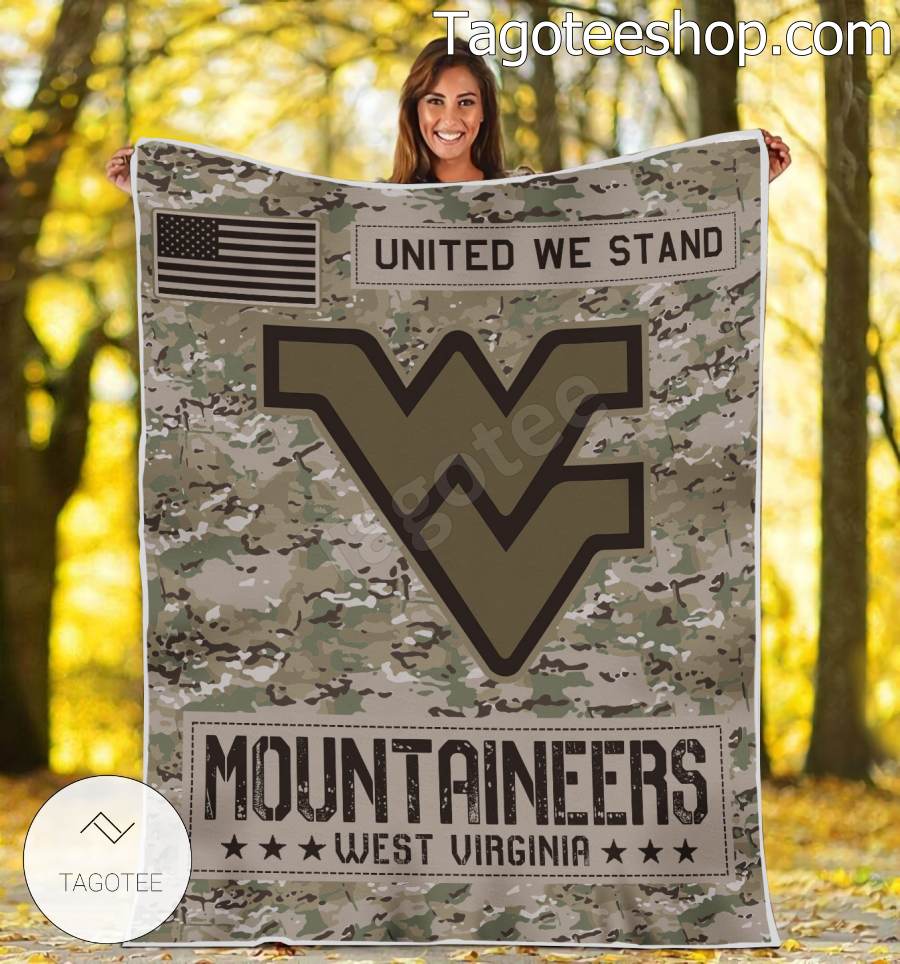 NCAA West Virginia Mountaineers Army Camo Blanket